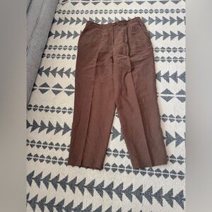 Ralph Lauren Brown Chino Trousers silk and linen